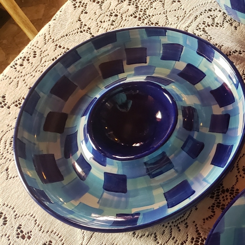 Gail Pittman Kaleidoscope Blue 2004 chip & dip